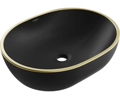 Praustuvas Mexen Viki 48 cm, Juodas matt/Gold edge