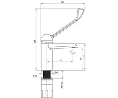 Praustuvo maišytuvas Deante Corio su Clinic rankena ir ECO-cartridge, BFCE020C, Chrome