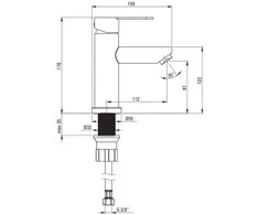 Praustuvo maišytuvas Deante Lupo BLU_F20M, Steel