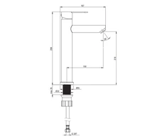 Praustuvo maišytuvas Deante Lupo Tall BLU_F20K, Steel