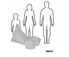 Sėdmaišis-gultas su pufu Sako XL Oxford, šviesiai rožinis