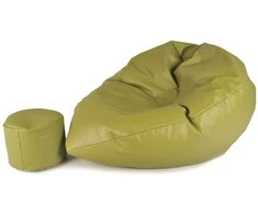 Sėdmaišis su pufu Mega Comfort XXL, dirbtinė oda, alyvuogių spalvos