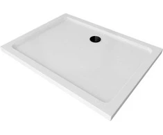 Stačiakampis dušo padėklas Mexen Flat Slim su sifonu, Baltas+Juodas, 110x100 cm