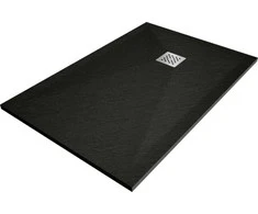 Stačiakampis dušo padėklas Mexen Stone+ su sifonu, Anthracite, 130x80 cm