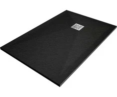 Stačiakampis dušo padėklas Mexen Stone+ su sifonu, Anthracite, 100x80 cm