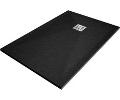 Stačiakampis dušo padėklas Mexen Stone+ su sifonu, Anthracite, 90x80 cm