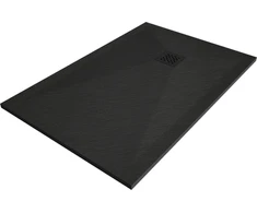 Stačiakampis dušo padėklas Mexen Stone+ su sifonu, 130 x 90 cm, Juodas+Juodas