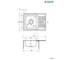 Virtuvinė plautuvė Deante Xylo ZEX 011A, satin