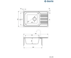 Virtuvinė plautuvė Deante Xylo ZEX 311B, decor