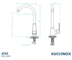 Virtuvinis maišytuvas Kuchinox ATEZ U, BTK_068D, Chrome