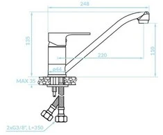 Virtuvinis maišytuvas Kuchinox PANA INOX, BKN_260D