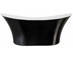 Vonia Besco Amber Juodas&amp;Baltas, 170 x 80 cm, su chrome sifonu