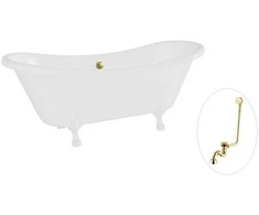Vonia Besco Amelia 190, Baltas+Baltas, su sifonu su persipylimu Klik-klak Gold