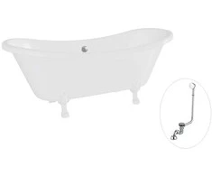 Vonia Besco Amelia 190, Baltas+Baltas, su sifonu su persipylimu Klik-klak Chrome