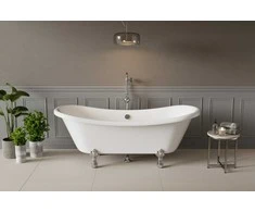 Vonia Besco Amelia 190, Baltas+Chrome, su sifonu su persipylimu Klik-klak Chrome