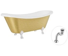 Vonia Besco Amelia Glam 190, Gold+Chrome, su sifonu Klik-klak Chrome