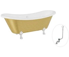 Vonia Besco Amelia Glam 190, Gold+Chrome, su sifonu su persipylimu Klik-klak Chrome