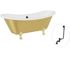 Vonia Besco Amelia Glam 190, Gold+Gold, su sifonu su persipylimu Klik-klak Juodas