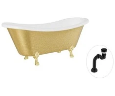 Vonia Besco Amelia Glam 190, Gold+Gold, su sifonu Klik-klak Juodas