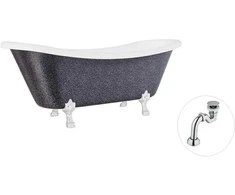 Vonia Besco Amelia Glam 190, Graphite+Chrome, su sifonu Klik-klak Chrome
