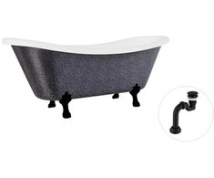 Vonia Besco Amelia Glam 190, Graphite+Juodas, su sifonu Klik-klak Juodas