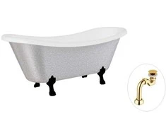 Vonia Besco Amelia Glam 190, Sidabrinis+Juodas, su sifonu Klik-klak Gold