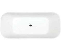 Vonia Besco Assos S-Line Juodas&amp;Baltas Matt, 160 x 70 cm, su klik-klak chrome