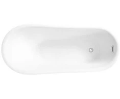Vonia Besco Calima Juodas&amp;Baltas, 170 x 74 cm, su chrome sifonu su persipylimu