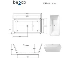 Vonia Besco Evita Glam Sidabrinis, 160 x 80 cm, su juodais dangteliais