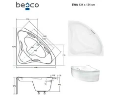 Vonia Besco Ewa, 134 x 134 cm, su juoda apdaila