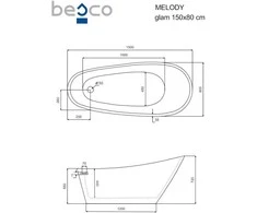 Vonia Besco Melody Glam Graphite, 150 x 80 cm, su auksiniais dangteliais