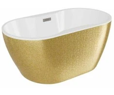 Vonia Besco Navia Glam Gold, 150 x 80 cm, su chrome sifonu
