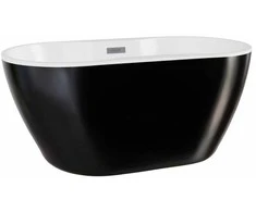 Vonia Besco Navia Juodas&amp;Baltas, 150 x 80 cm, su chrome sifonu