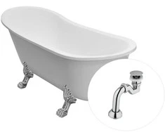 Vonia Besco Olaya 160, Baltas+Chrome, su sifonu Klik-klak Chrome