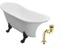 Vonia Besco Olaya 160, Baltas+Juodas, su sifonu Klik-klak Gold