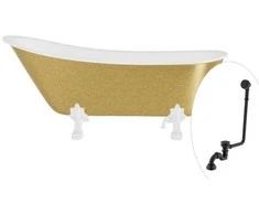 Vonia Besco Olaya Glam 160, Gold+Baltas, su sifonu su persipylimu Klik-klak Juodas