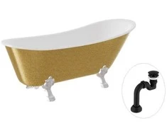 Vonia Besco Olaya Glam 160, Gold+Chrome, su sifonu Klik-klak Juodas