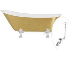 Vonia Besco Olaya Glam 160, Gold+Chrome, su sifonu su persipylimu Klik-klak Chrome