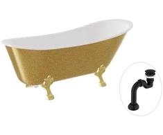 Vonia Besco Olaya Glam 160, Gold+Gold, su sifonu Klik-klak Juodas