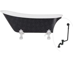 Vonia Besco Olaya Glam 160, Graphite+Chrome, su sifonu su persipylimu Klik-klak Juodas