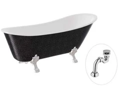 Vonia Besco Olaya Glam 160, Graphite+Chrome, su sifonu Klik-klak Chrome