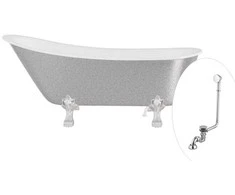 Vonia Besco Olaya Glam 160, Sidabrinis+Chrome, su sifonu su persipylimu Klik-klak Chrome