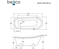 Vonia Besco Olaya Glam 160, Sidabrinis+Gold (be sifono, be persipylimo skylės)