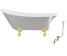 Vonia Besco Olaya Glam 160, Sidabrinis+Gold, su sifonu su persipylimu Klik-klak Gold