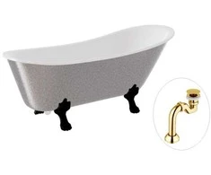 Vonia Besco Olaya Glam 160, Sidabrinis+Juodas, su sifonu Klik-klak Gold
