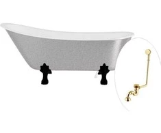 Vonia Besco Olaya Glam 160, Sidabrinis+Juodas, su sifonu su persipylimu Klik-klak Gold