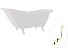 Vonia Besco Otylia 160, Baltas+Baltas, su sifonu su persipylimu Klik-klak Gold