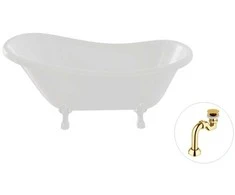 Vonia Besco Otylia 170, Baltas+Baltas, su sifonu Klik-klak Gold