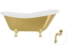 Vonia Besco Otylia Glam 170, Gold+Gold, su sifonu Klik-klak Gold