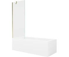 Vonia Mexen Cubik su apdaila ir stiklo sienele, 170x70 cm + 70 cm, Baltas+Gold/Transparent
